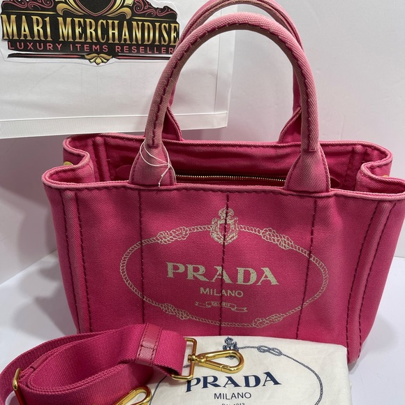 Prada Canapa  bag in Pink with strap, preloved. - Picture 6 of 9